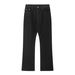 Men's Clothing Bajia Black Washed Retro Distressed Bootcut Scimitar Slim Flared All Match Denim Pants_voghion.com