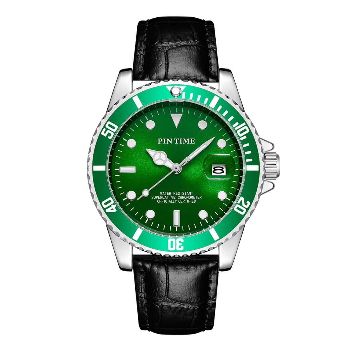 Pinshi Live Streaming Green Water Ghost Business Belt Style Orologio da uomo impermeabile_voghion.com