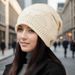 Women's Hats Autumn And Winter Wool Hat With Curled Brim Knitted Cap And Cold Hat For Women, Single Layer Thin Pile Hat To Make Your Face Look Smaller_voghion.com