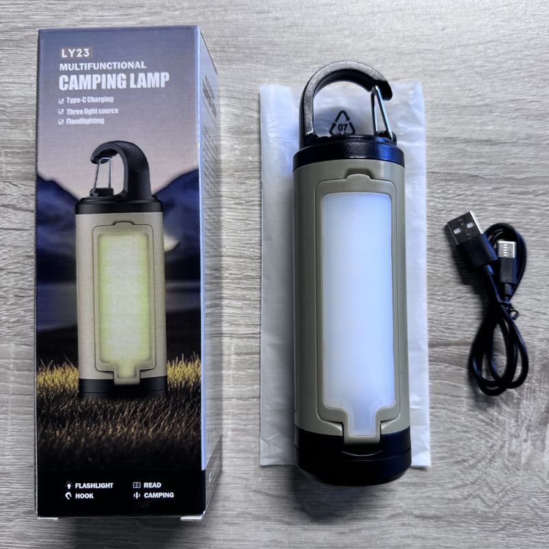 New Multifunctional Foldable Three-leaf Outdoor Camping With Hook LED Tent Light_voghion.com