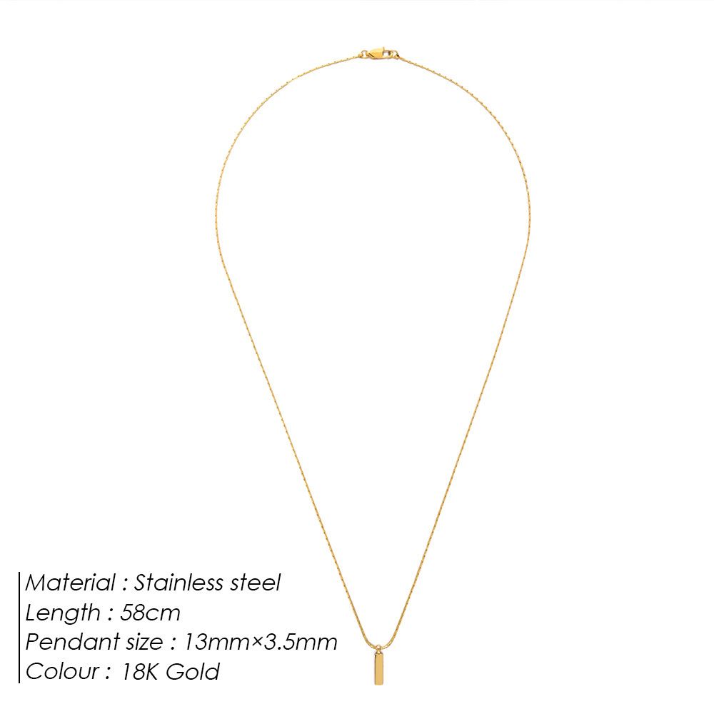 Collana semplice con piccolo mattone da uomo, design alla moda hip hop, catena per clavicola, accessori leggeri e di lusso per maglioni_voghion.com