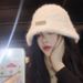 rabbit Fur Fisherman's Hat, A Warm, Oversized Hat Suitable For Both Autumn And Winter, Available In A Solid White Color._voghion.com