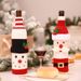 Festive Knitted Wine Bottle Cover - Christmas Champagne & Wine Cozy For Holiday Decor (Santa/Snowman Design)_voghion.com