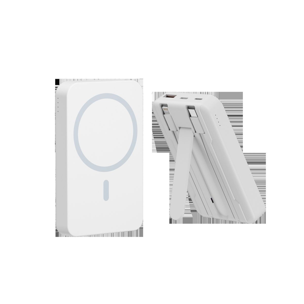 Power Bank con ricarica superveloce da 22,5 W - 20000 mAh con ricarica wireless magnetica da 15 W e cavo e supporto integrati_voghion.com