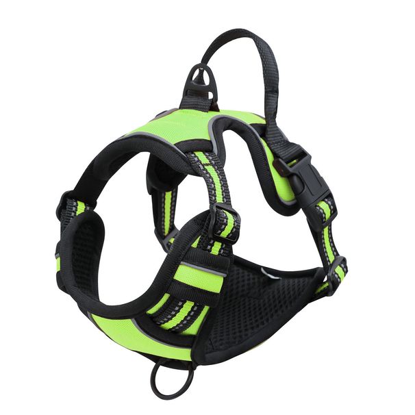 Pet Double Layer Explosion-Proof Dog Leash Buckle Collar Reflective Vest Harness_voghion.com