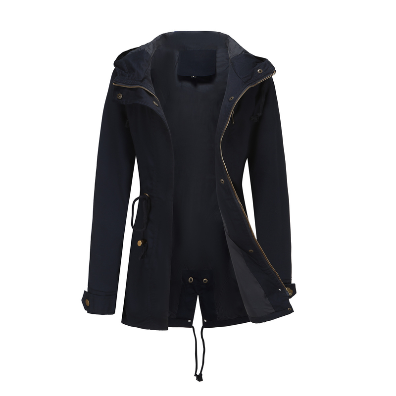 Women's Clothing New Cotton Hooded Windbreaker Spring and Autumn Coat Large Size Loose Solid Color _voghion.com
