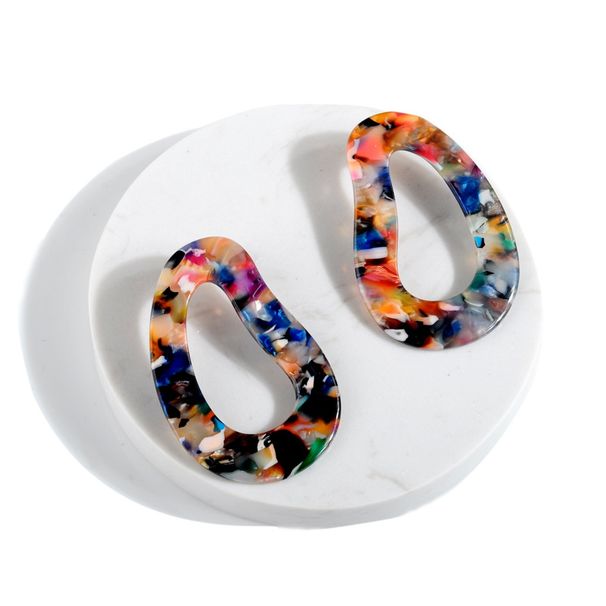 Orecchini in lega semicerchio con giunzioni acriliche, orecchini da donna, commercio estero, vari tipi, un pezzo, spedizione gratuita_voghion.com