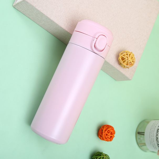 Tazza per acqua portatile personalizzabile con isolamento sottovuoto, coperchio a scomparsa minimalista in acciaio inossidabile 304_voghion.com