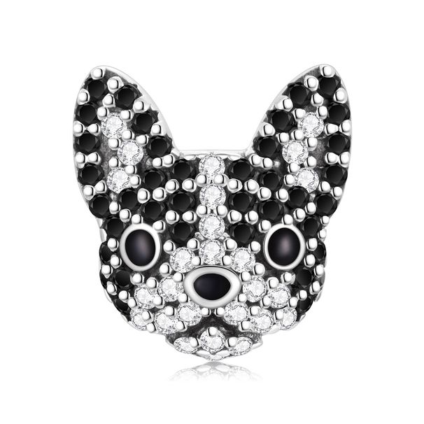 Boston Terrier Charm Sterling Silber Charm, SCC3111_voghion.com