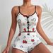2025 Neue Produkte Herzförmiges bedrucktes Kontrastfarben-Heimkleidungs-Pyjama-Set mit Hosenträgern und Schlitz vorne_voghion.com