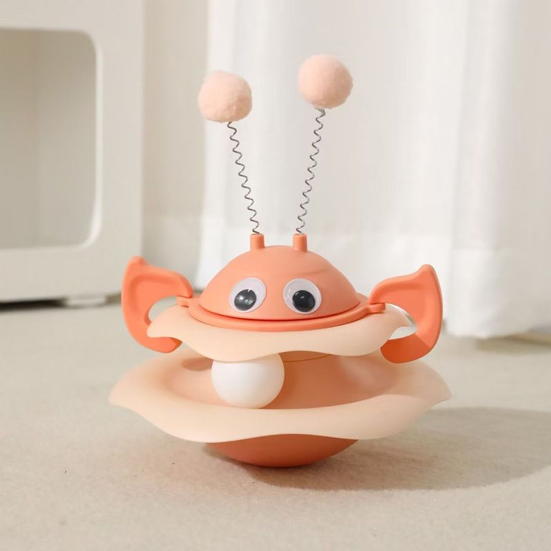 Little Bee Tumbler Rotating Play Plate Kitten Self-Entertainment Boredom Relief Artifact Cat Turntable Durable_voghion.com