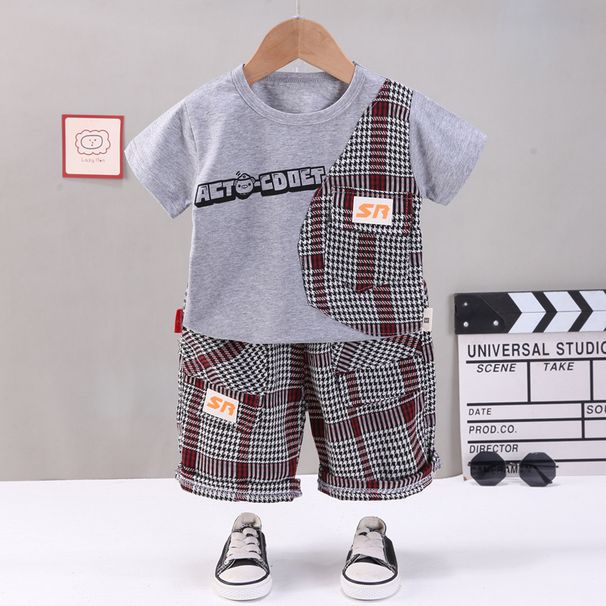 Jungen 1-4 Jahre alte Kinder 2024 Sommer neue westliche modische Kleidung Kinder hübsches zweiteiliges Set_voghion.com