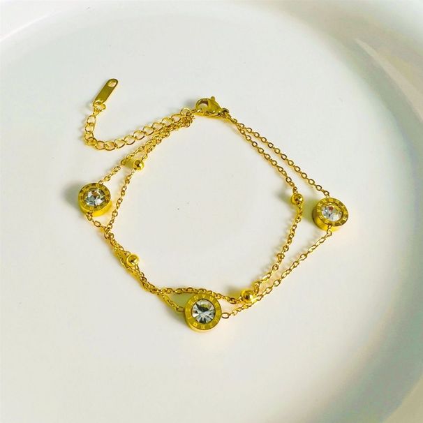 2025 New Style Double Layer Roman Titanium Steel Bracelet For Women, Non-Fading, Fashionable, Versatile, High-End Feel_voghion.com