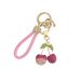 Creative Alloy Inlaid Diamond Fruit Color Block Small Cherry Car Keychain New Bag Decoration Pendant_voghion.com
