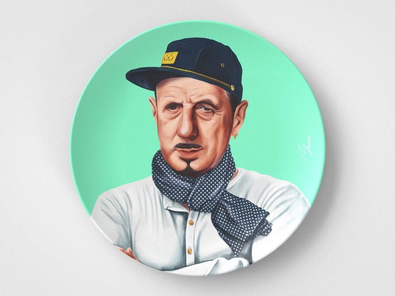 Charles De // 10" Round Plate // Political Gift Idea_voghion.com