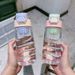 Summer New INS Style Water Bottle Women, Simple Stylish, Large Capacity, Transparent Leak-Proof Plastic Cup For Men And_voghion.com
