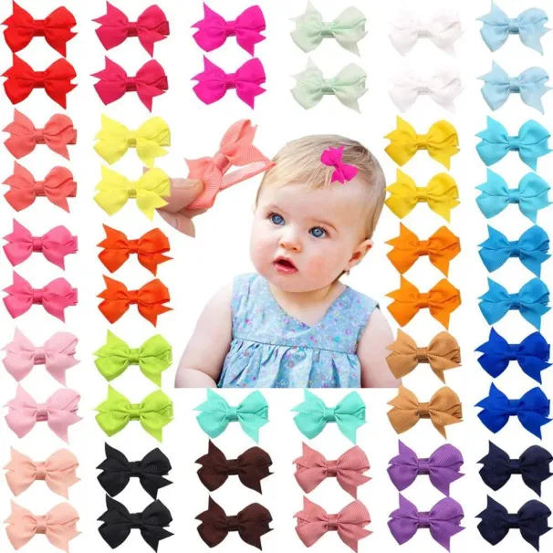 50 stuks/partij 25 kleuren in paren Baby volledig gevoerde spelden Kleine 2" haarstrikken Alligatorclips voor kleine meisjes Baby's Peuters_voghion.com