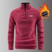 Autunm Winter Polar Fleece Sweatshirt For Men Thick Warm Stand Up Collar Half Zip Casual Base Layer Man Long Sleeve Fleece Top_voghion.com