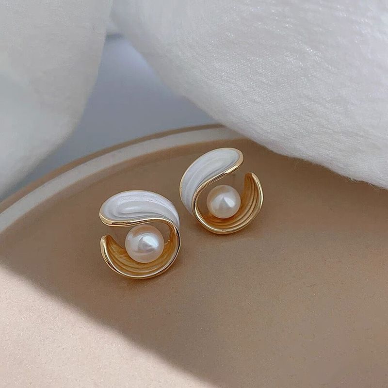 Orecchini a cerchio in argento con perle francesi per donna, design con cielo stellato e sabbia fluente, eleganti gioielli di alta qualità Yiwu_voghion.com