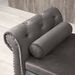 Aijia 63" Velvet Multifunctional Storage Rectangular Sofa Stool Buttons Tufted Nailhead Trimmed Solid Wood Legs With 1 Pillow,Grey_voghion.com