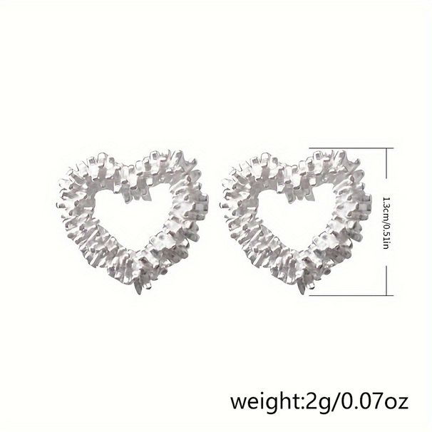 Japán és koreai széltörő ezüst néhány két szerelem fülbevaló női édes temperamentum dizájn érzéki kis üreges szív fülbevaló kiváló minőségű érzék_voghion.com
