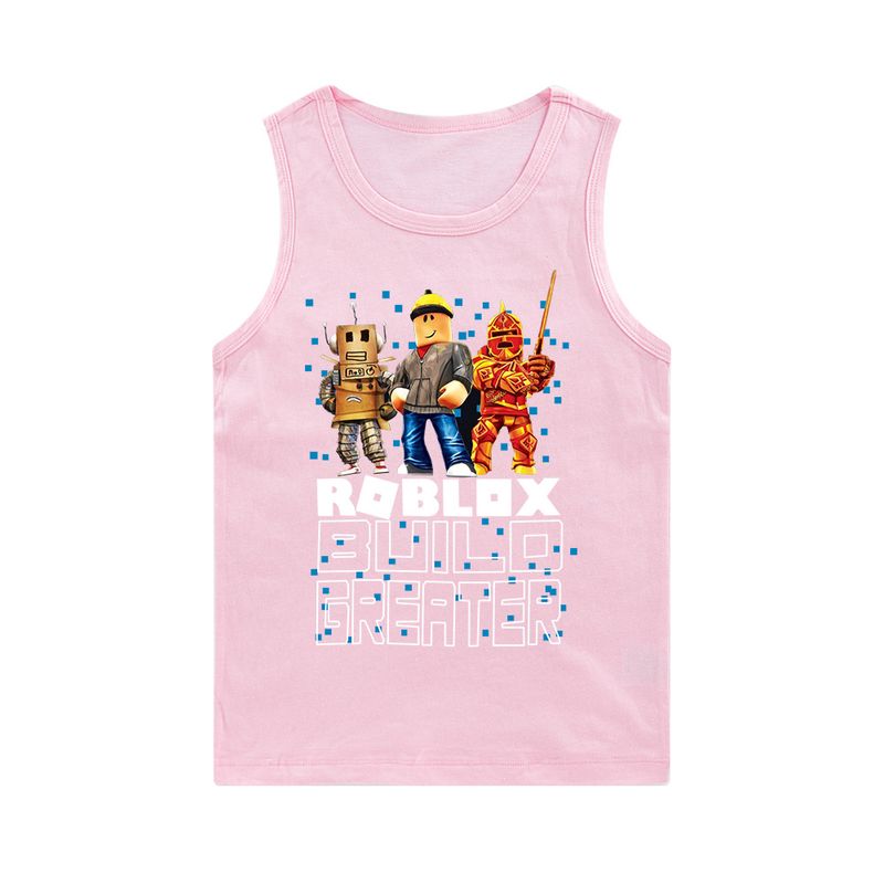 Printed large boys and girls sleeveless vest E697_voghion.com