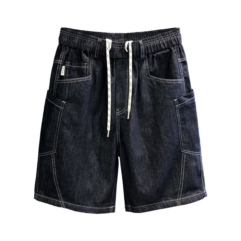 Męska odzież casualowa jeansowe szorty spodnie pięciopunktowe luźne duże rozmiary spodnie robocze_voghion.com