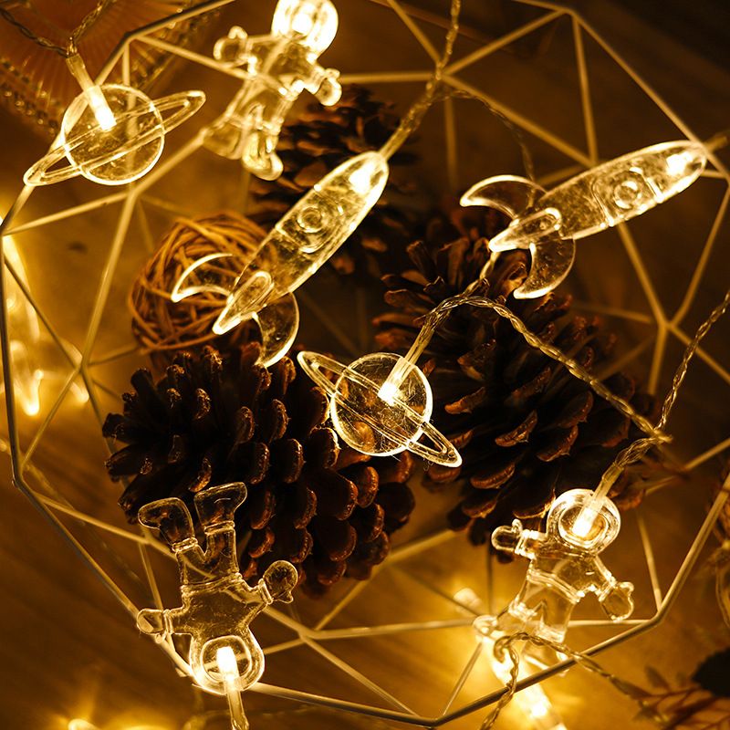 Led Astronaut Rocket Space Explosion Ball Light String Children's Room Color Light Battery Box Flash Light String_voghion.com