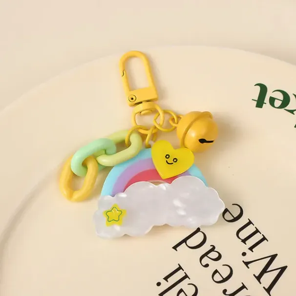 Chaveiro fofo colorido para chaves de carro, acessórios engraçados, nuvem, mochila criativa, pingente, ornamento, presente, desenho animado, bolsa, pendurados_voghion.com