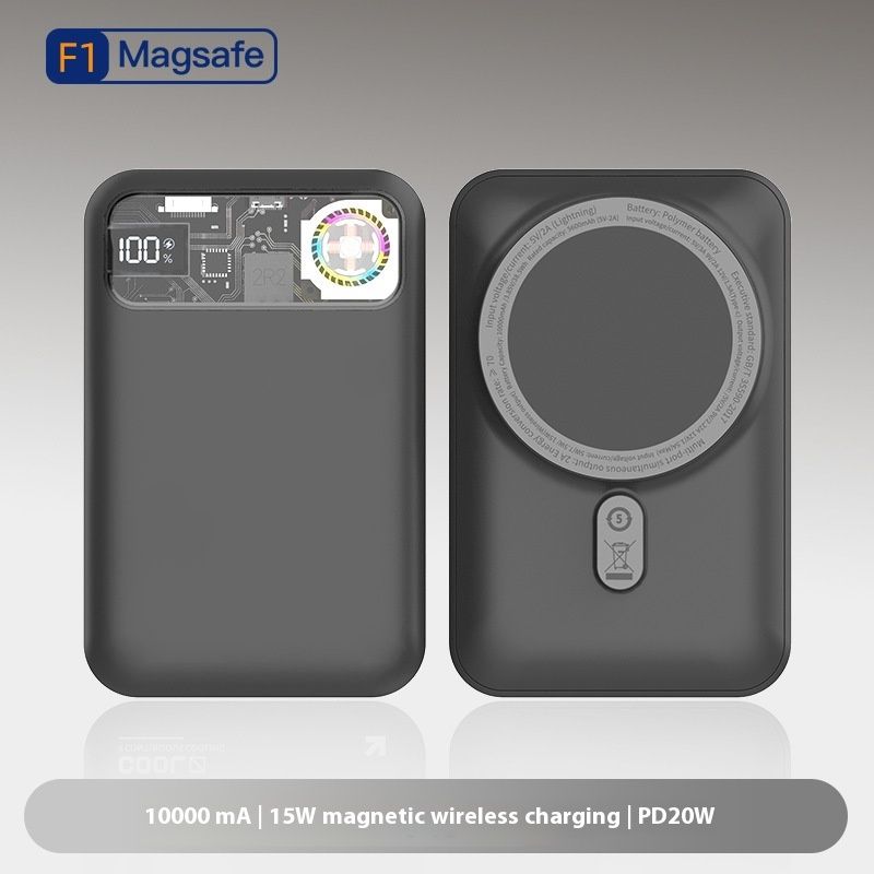 Modello privato 20W ricarica rapida aspirazione magnetica wireless con staffa e ventola di raffreddamento 10000mAh alimentazione mobile conveniente_voghion.com
