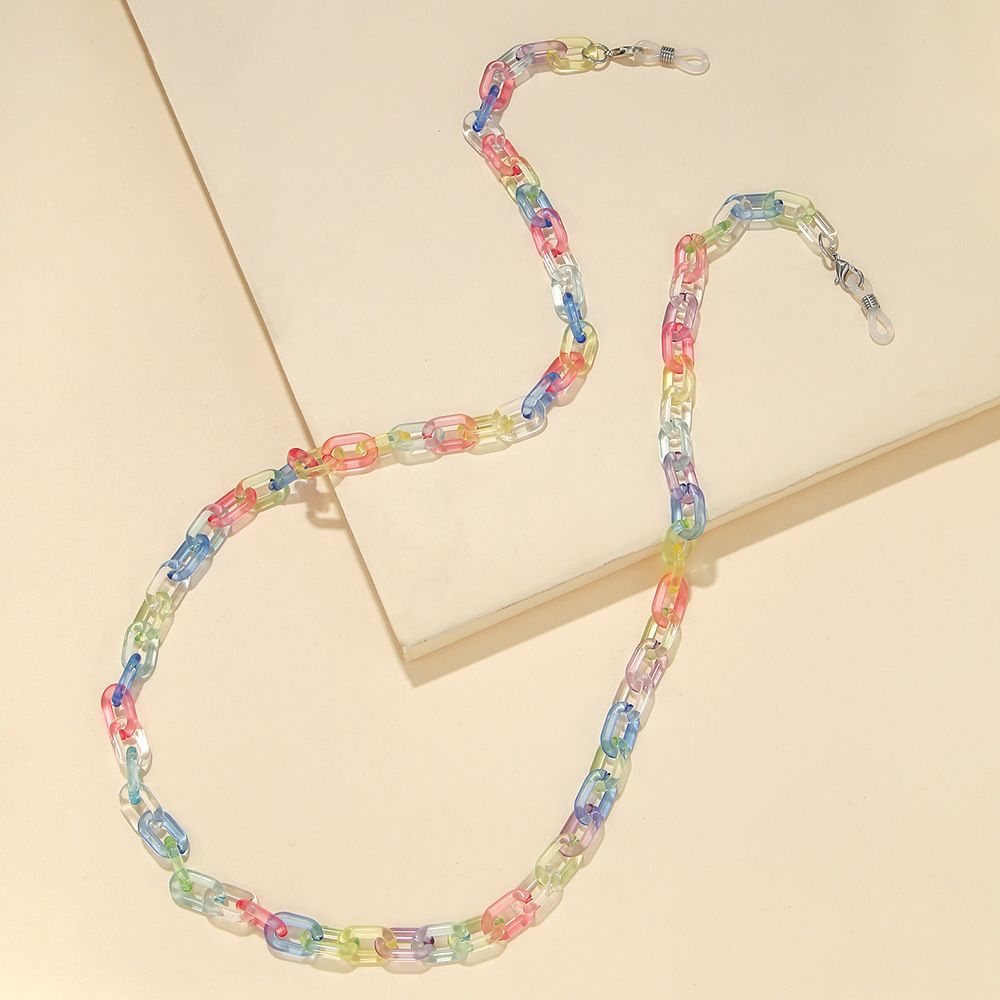 Catena per occhiali a croce antiscivolo e anti-perdita multiuso con mascherina per adulti in acrilico, colore misto_voghion.com