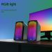 Q5 Alto-falantes de computador PC Desktop Laptop Alto-falantes RGB Luz USB Alimentado Controle de volume para PC/Laptops/Desktops/Máquina de jogos_voghion.com
