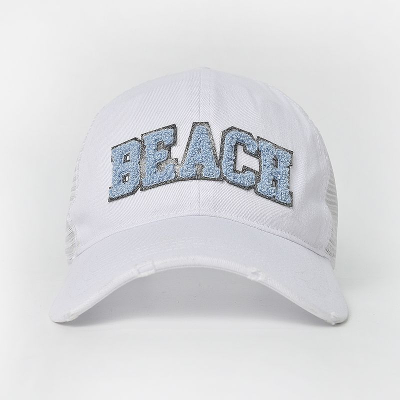 Baseball Cap For Women, Sunshade, Sun Protection, Breathable Towel Embroidered Duckbill Cap, Outdoor Casual Hollow Mesh_voghion.com