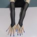 Gants longs sans doigts en maille élastique de 50 cm pour femme, parfaits pour la conduite, les mariages, les fêtes et l'opéra._voghion.com