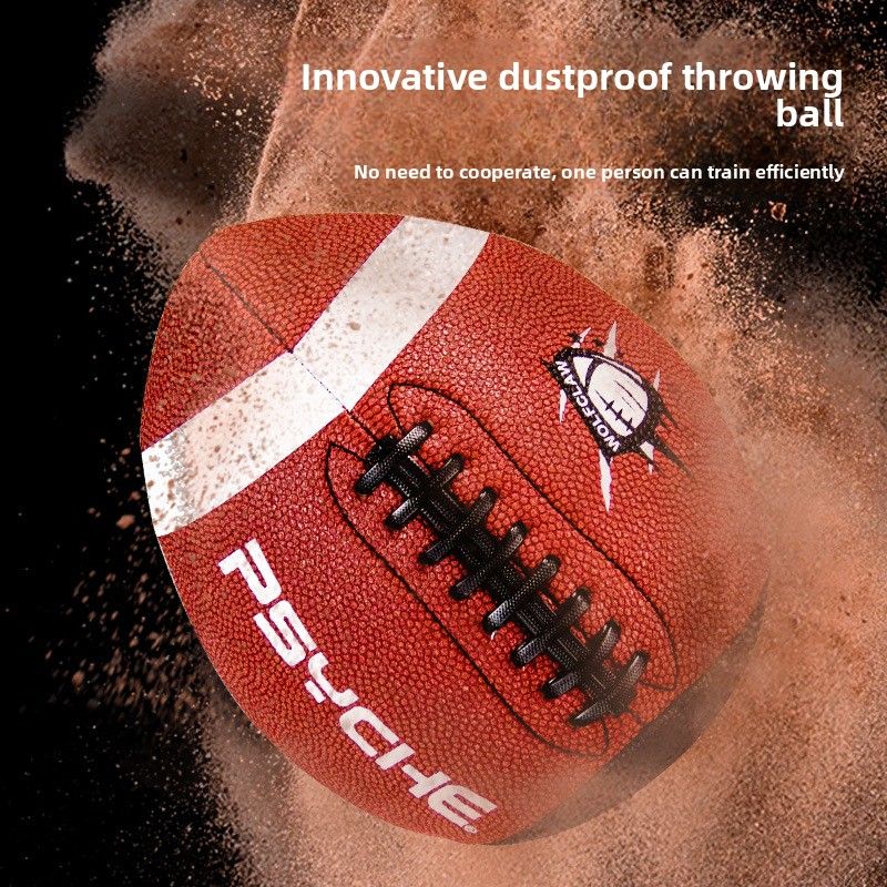 Pallone da rugby per allenamento quarterback all'aperto, in pelle PU antipolvere, per lancio di passaggi transfrontalieri_voghion.com
