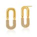 Orecchini a clip per orecchini di lusso leggeri e raffinati con placcatura in oro autentico, zirconi intarsiati, design di nicchia, minimalisti, di alta qualità, a doppio strato, francesi_voghion.com