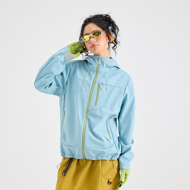 Giacca softshell impermeabile e antivento da uomo e da donna per escursionismo, ciclismo e campeggio all'aperto - Cappotto con cappuccio traspirante e foderato in pile per tutte le stagioni_voghion.com