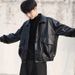 Korean Version Trendy Handsome Loose Leather Jacket Men's Locomotive Suit Pilot Leather Jacket Spring And Autumn New Student Jacket Trendy Brand_voghion.com