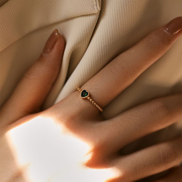 Kevyt luksussormus, zirkonilla, aitoa kultaa, galvanoitu väri säilyttävä metallirakenne, ranskalainen retrosormus, aktiivisen temperamentin turkoosi sormus_voghion.com