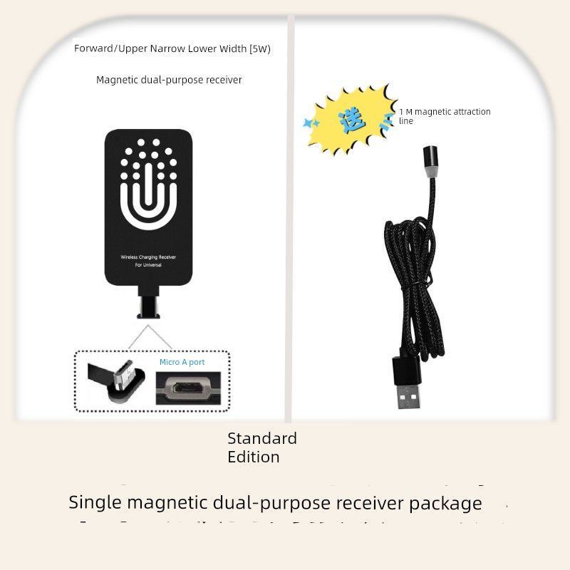 Electrical Appliance Back Sticker Wired Magnetic Dual-Use Charging Chip For Huawei Oppo Xiaomi Vivo Glory Type-c Mobile_voghion.com