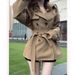 Advanced Khaki Short Windbreaker Jacket For Women, Small Stature, Autumn And Winter Spicy Girl Temperament, Waist_voghion.com