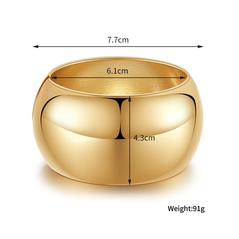 Specchio classico a forma di tamburo con ampia apertura del bordo, personalità semplice e bracciale dalla superficie liscia esagerata, di alta qualità_voghion.com