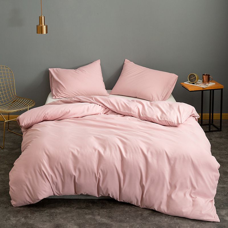 National bedding three piece solid color matte duvet cover set_voghion.com