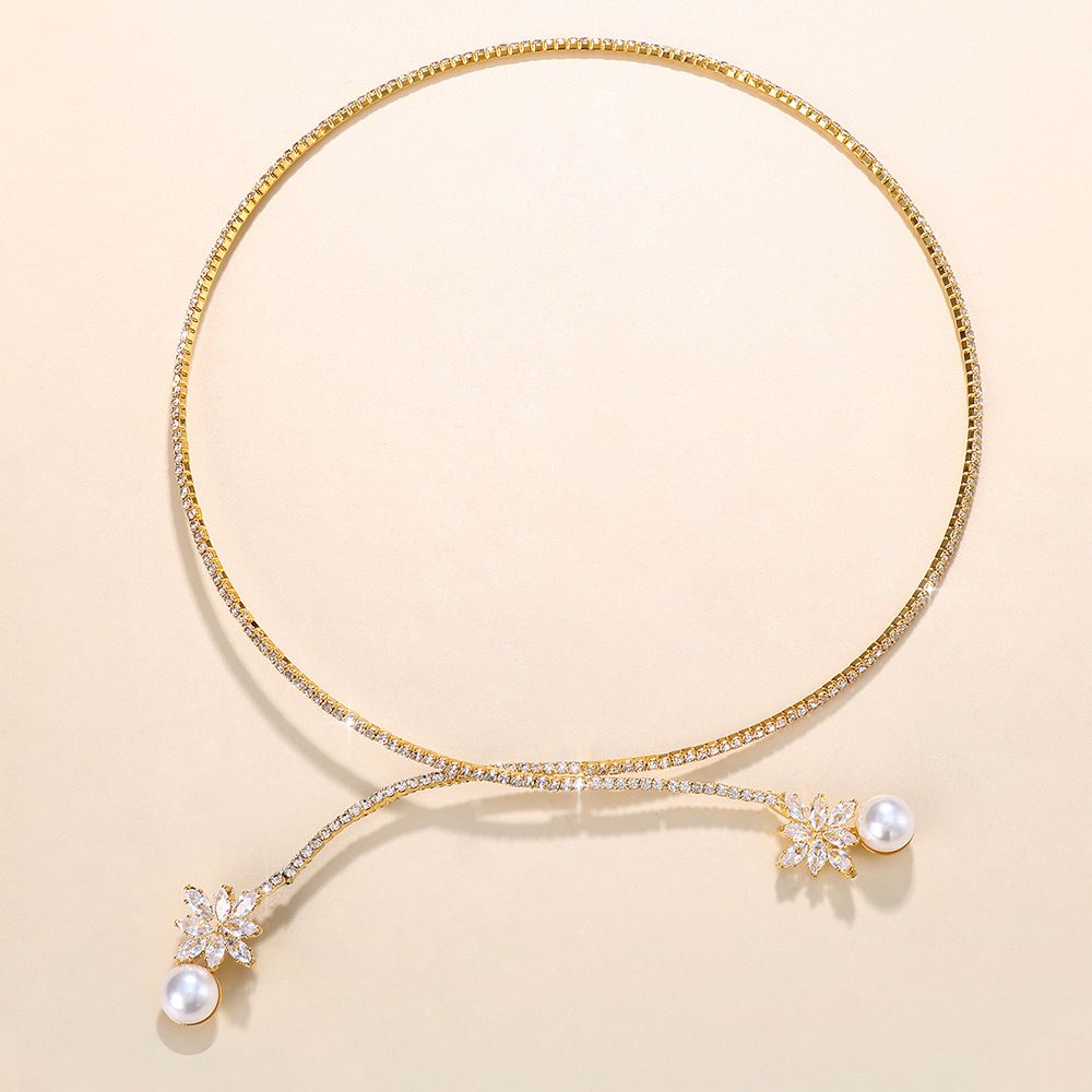 Nuova collana di perle, stile femminile, collana con zirconi, accessori per colletto_voghion.com