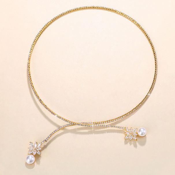 Nuova collana di perle, stile femminile, collana con zirconi, accessori per colletto_voghion.com