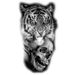 Tatouage autocollant à transfert d'eau, motif animal, fleur, demi-bras, tête de lion, tigre et loup, 2025_voghion.com