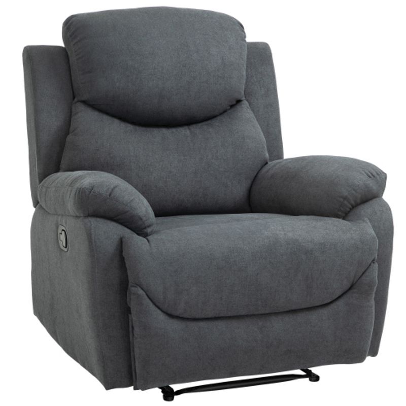 HOMCOM Sessel Mit Liegefunktion Für Wohnzimmer, 150° Neigbar, Leinenoptik, Dunkelgrau_voghion.com