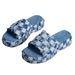 ShoeVault For Women 2023 Cross-Border Summer New Large Size Beach Slippers One-Strap Thick-Soled Denim_voghion.com