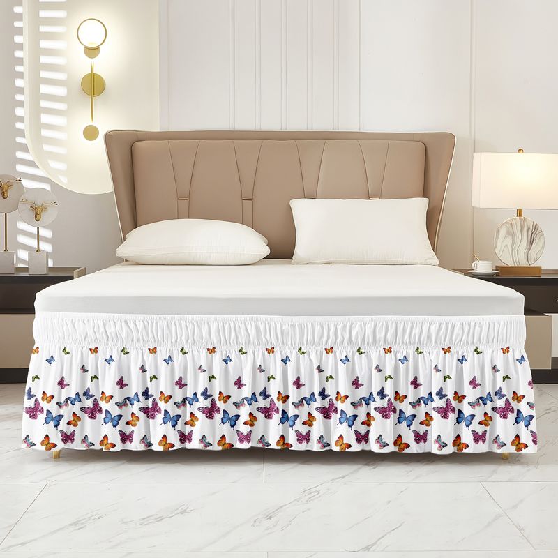 Gonna da letto in stile bohémien con elastico, coprimaterasso matrimoniale, tasca profonda, tessuto antipiega_voghion.com