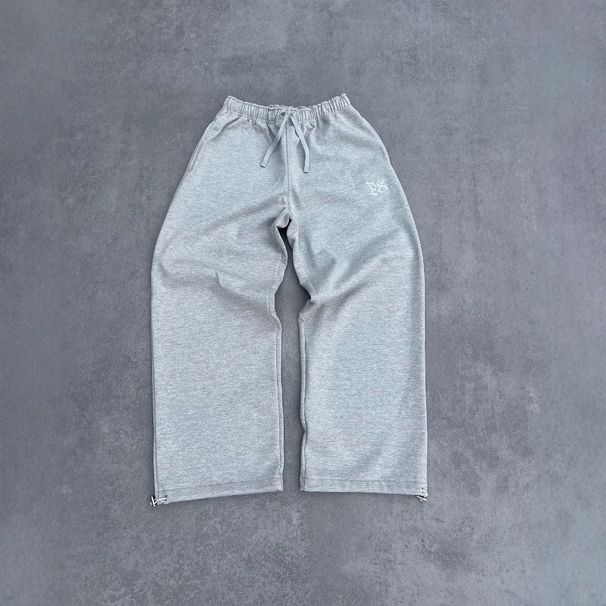 Ανδρικά ρούχα Φαρδιά κεντημένα γκρι αθλητικά παντελόνια Ανδρικά casual ρετρό μόδα ευέλικτο αθλητικό παντελόνι_voghion.com